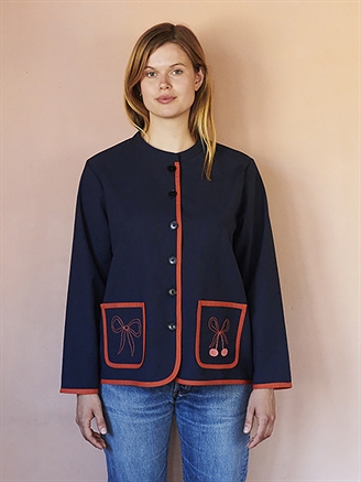 Habiba Nova Jacket W/ China Collar Indigo